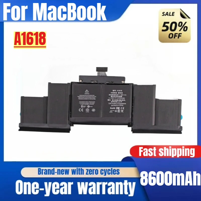 Laptop Battery A1618  For MacBook Pro 15 