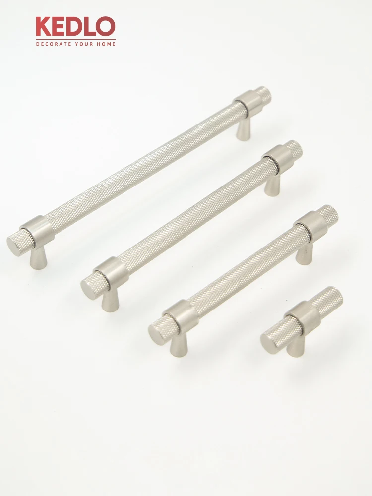 KEDLO Massiver Messinggriff im europäischen Retro-Stil, antiker Messing-Schubladengriff, gebürsteter Schrankgriff in Nickeloptik – Detail 10
