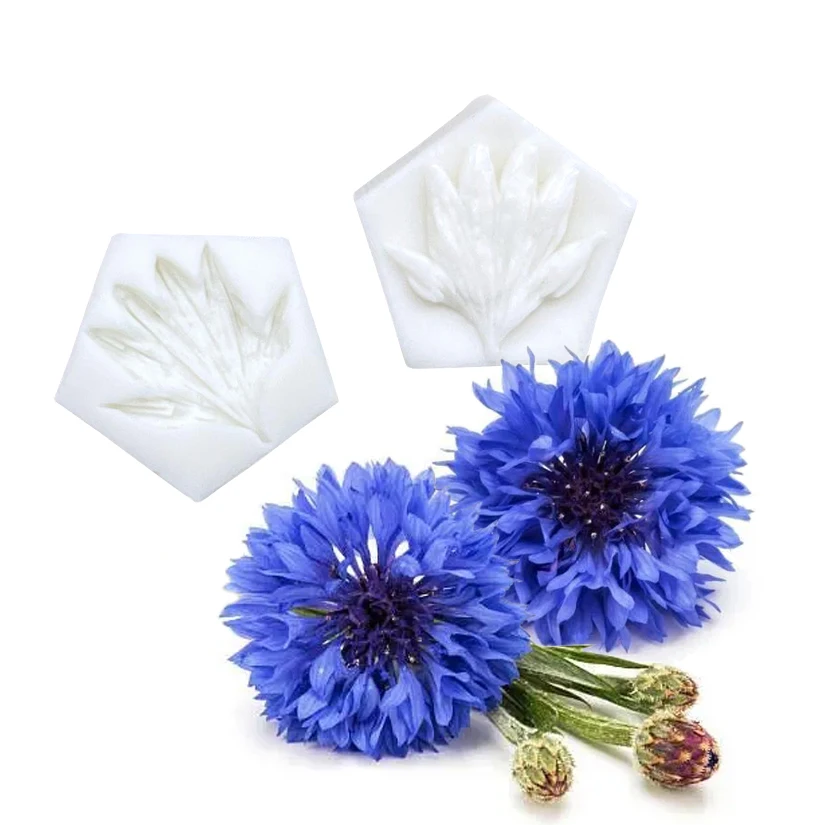 2pcs/set Mini Cornflower Petal Veiner Silicone Cake Baking Mold Sugarcraft Chocolate Cupcake Fondant Decorating Tools