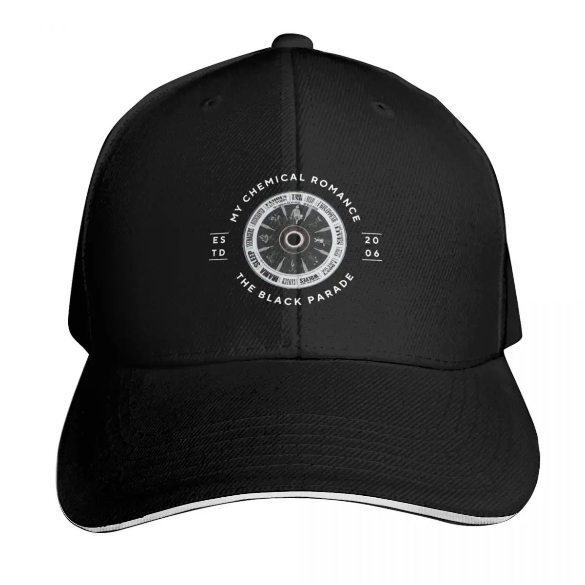 (Inverted) The Black Parade - 2006 MCR Baseball Cap Quick Dry Performance Cotton Twill Breathable Contrast Two Tone Brim