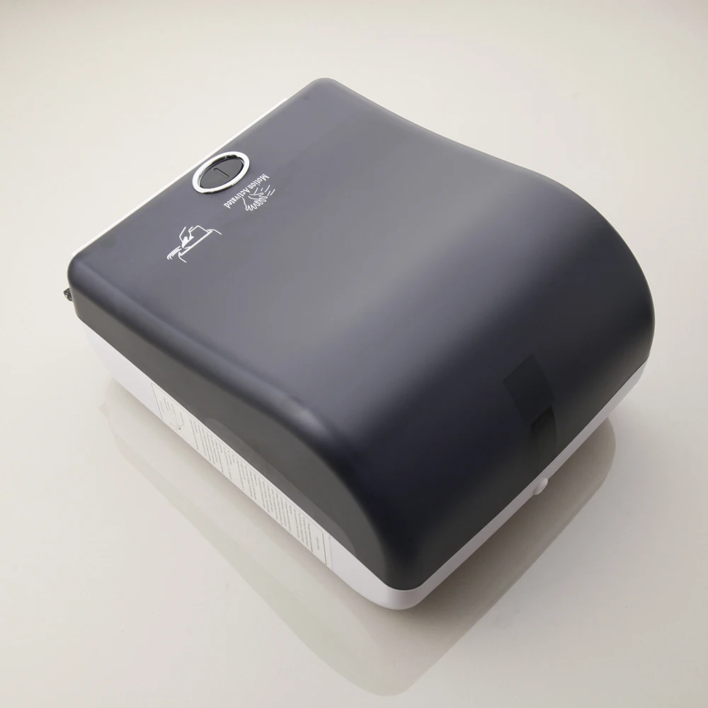 JIENI Bathroom Hardware Oversized Tissue Box Induction Plastic Black Paper Toilet Paper Wall Mounted