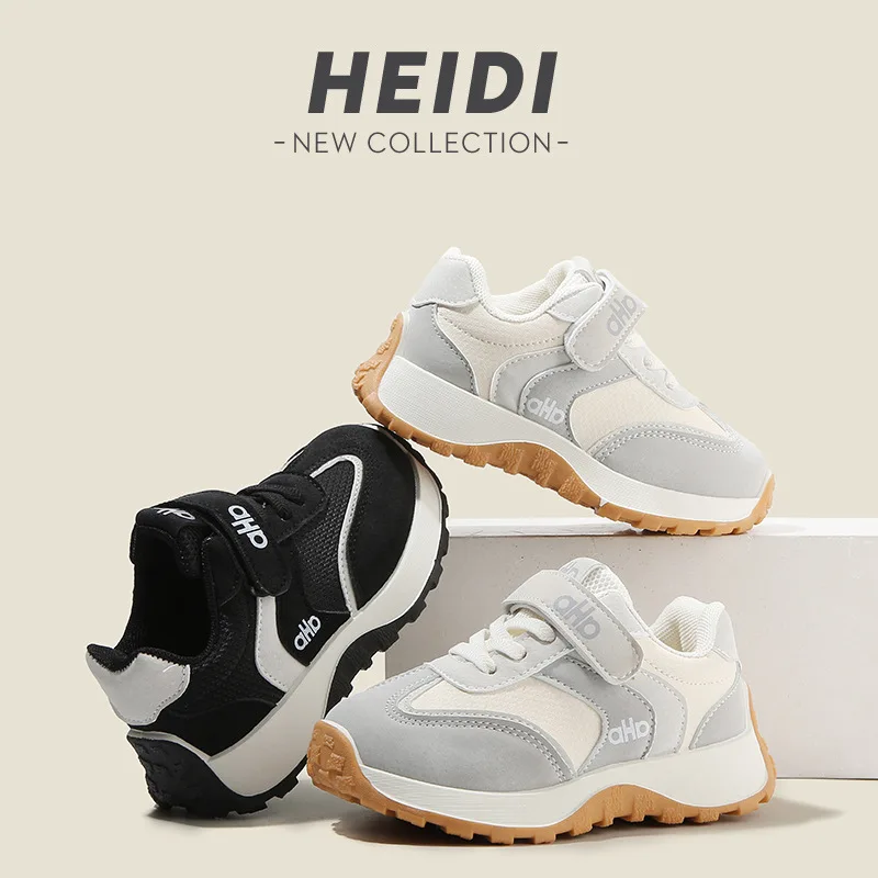 

Fashionable Boys Girls Casual Shoes Children's Wear-resistant Sports Shoes Outdoor Walking Shoes for Toddlers Kids with Velcro