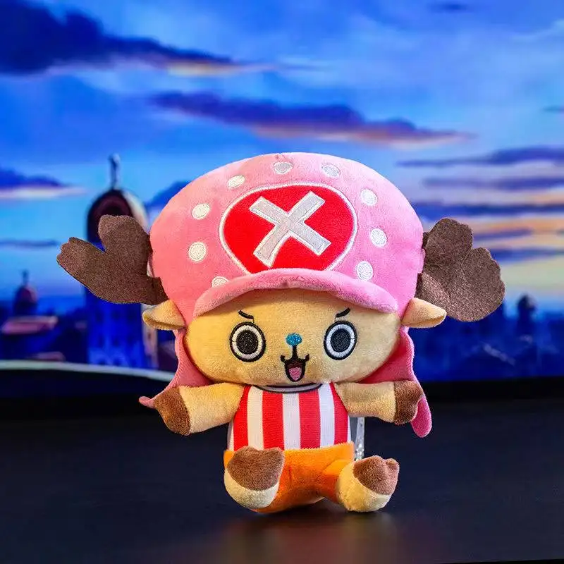 Dernier rétro Pirate Luffy sac à dos pendentif porte-clés poupée Kawaii peluche jouet poupée dessin animé mignon cadeau d'anniversaire amusant