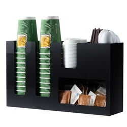 Acrylic Cup Holder Multi-compartment Cup Storage Rack Straw Storage Box Coffee Milk Tea Shop Cup Container Rack Home Decor