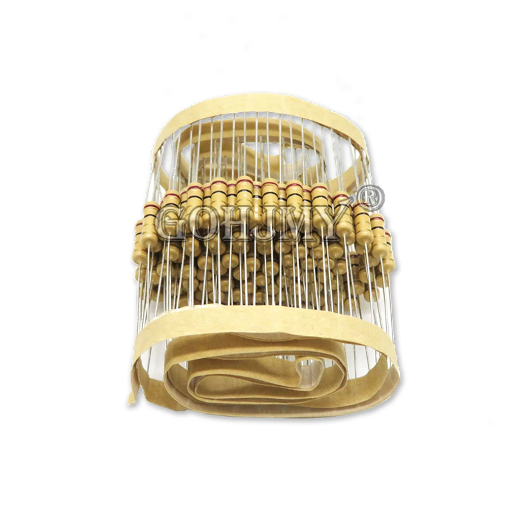 20PCS 1W Carbon Film Resistors 5% 1R-10M 1K 10K 4K7 20K 100K 200K 560K 1M 3M3 Ohm Color Ring Resistance 10R 47R 100R 220R 500R