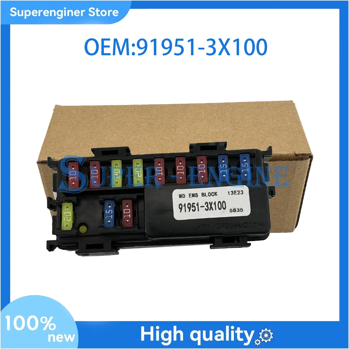 

91951-3X100 919513X100 Совершенно новый блок предохранителей системы модуля двигателя подходит для Hyundai Elantra 2014-2016 гг.