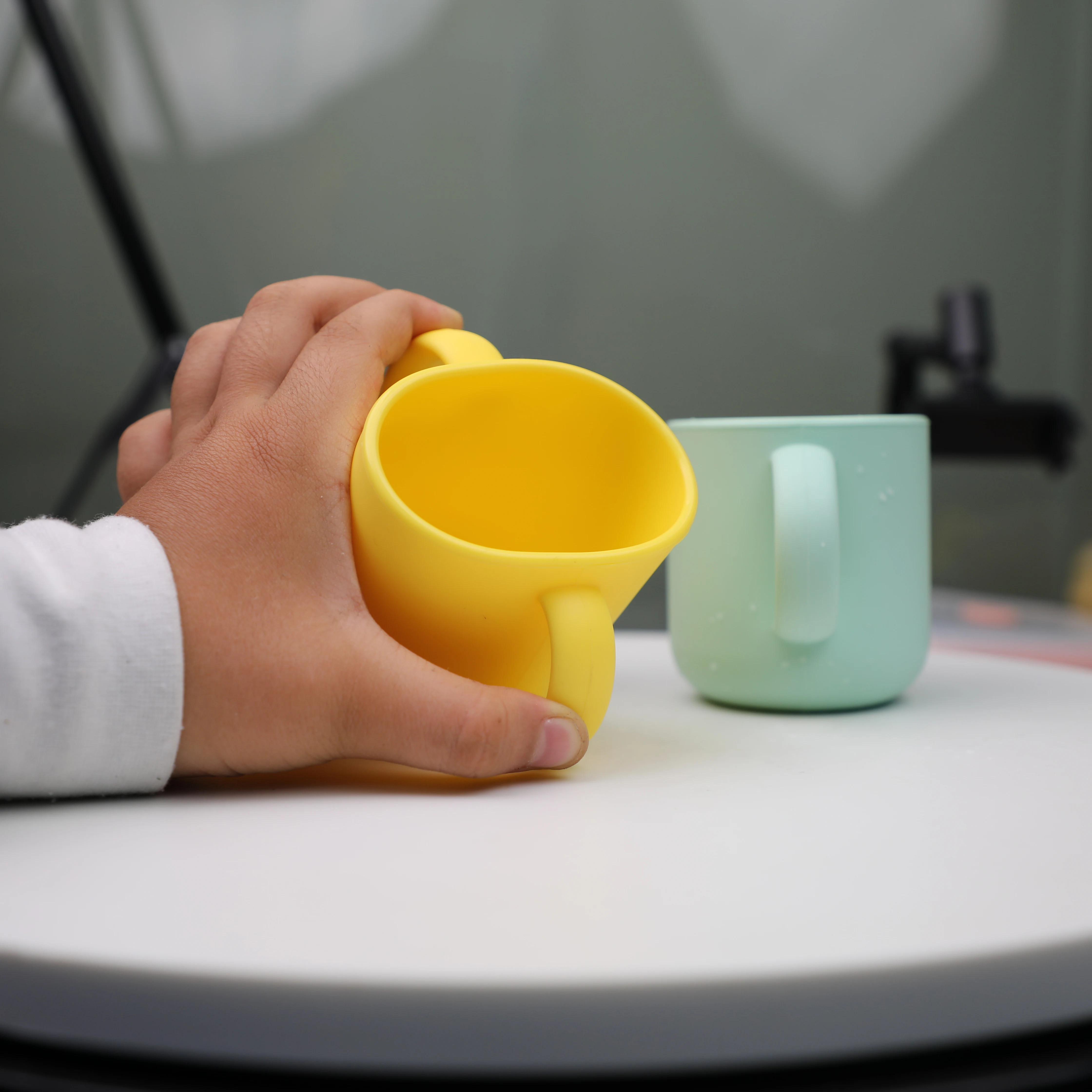 Silicone Training Cup for Infants 2 Handles, Toddler Learning Cup Baby Drinking Open Cups Easy Grip Handles Toddler Cup  6 Month