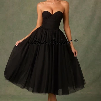 Nuovo abito corto nero senza m...