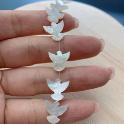 5Pcs/Pack Natural Mother of Pearl Shell Peace Dove Beads Loose Gemstone For Jewelry Making DIY Necklace Bracelet Accessories