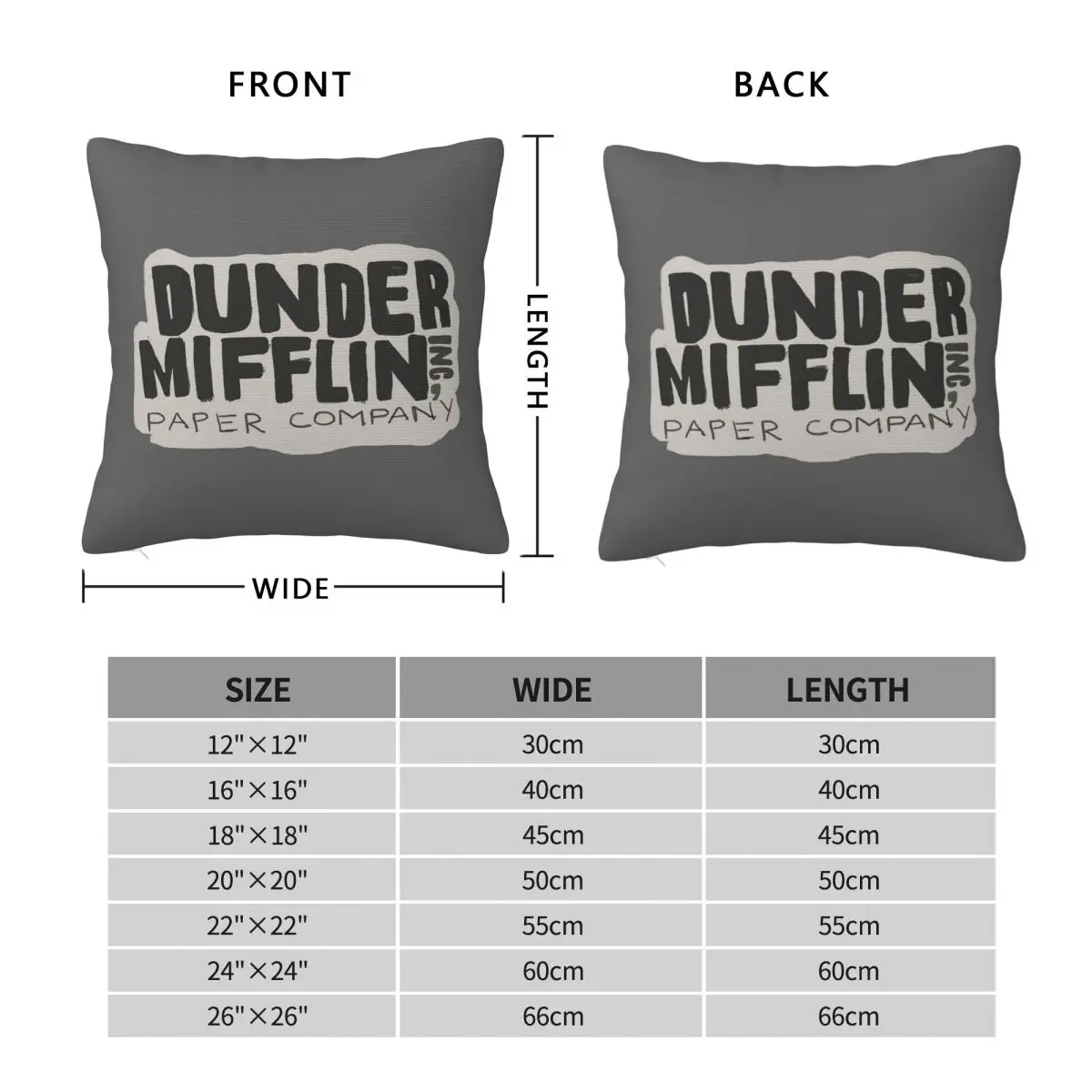 Dunder Mifflin Paper Company The Office Square Pillowcase Pillow Cover Cushion Decor Comfort Throw Pillow for Home Car