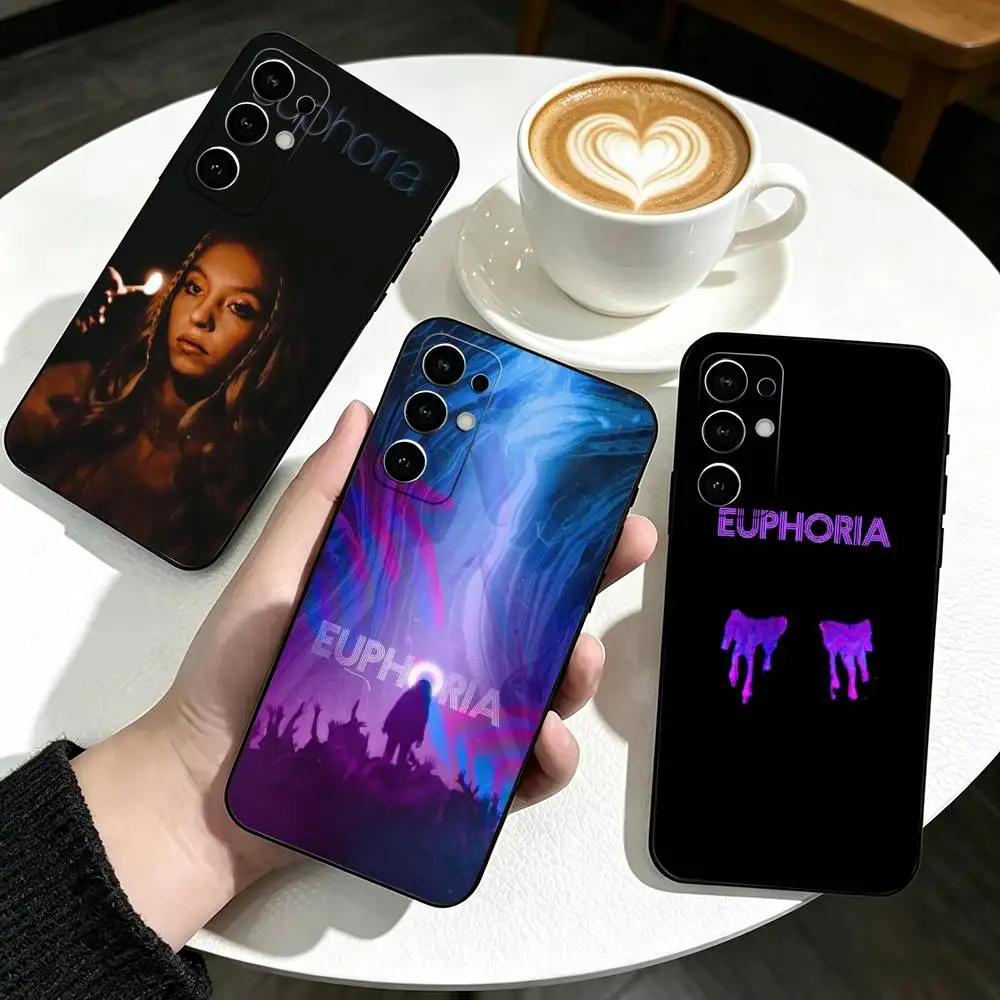 Coque de téléphone en silicone souple noir pour Samsung S25, S24, S21, S22, S23, S30, Ultra, S20, Plus, Fe, Lite, inspirée de la série télévisée américaine Euphoria