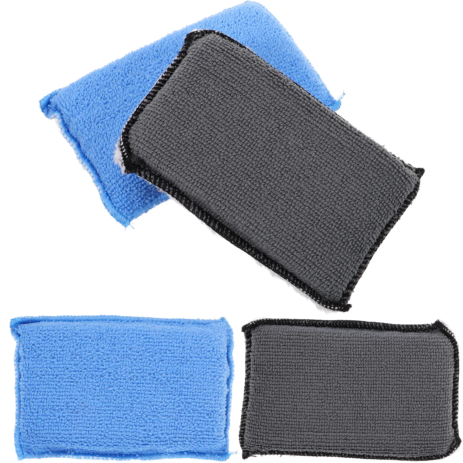 

4pcs Car Window Washing Sponge 2 Blue White Home Washing Sponge 2 Grey White Dual Side Wash Pad for Auto Home Detailing