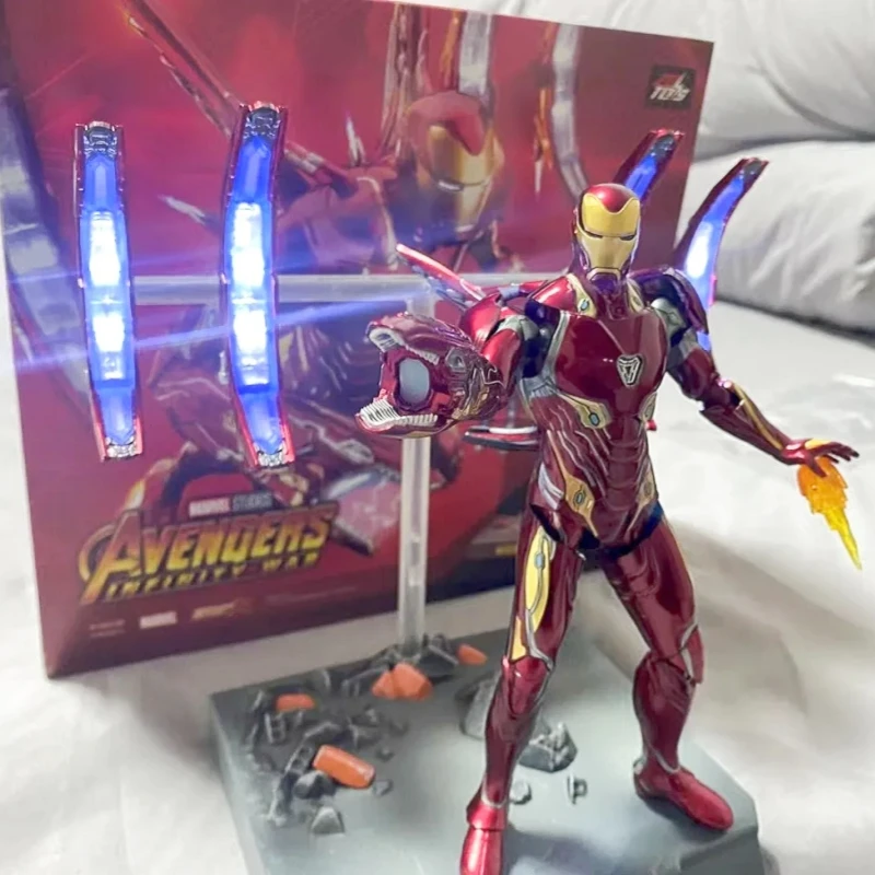 Original 1/10 Iron Man Anime Figure Mk3 Mk85 Avengers Model Dolls Led Light Mark Lxxv Nano Armor Action Figures Endgame Legends