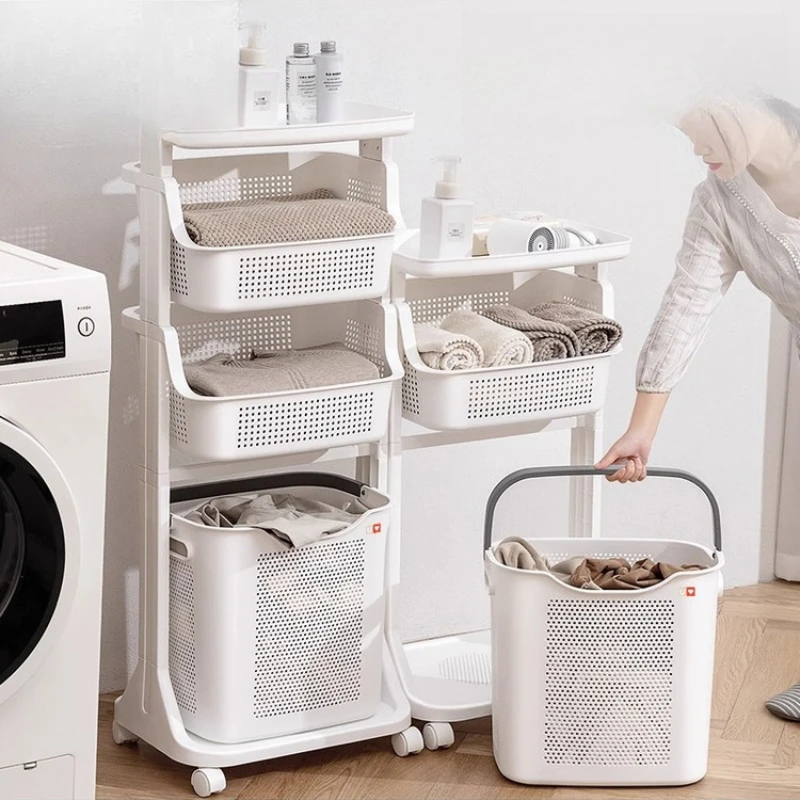 

Dirty clothes storage basket, toilet rack floor-to-ceiling bathroom laundry basket