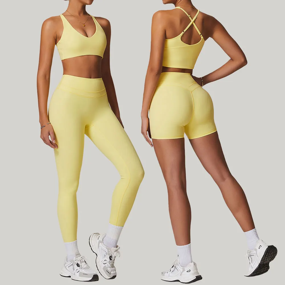 

Спортивный комплект Одежда для йоги 2 шт. Женские быстросохнущие леггинсы Спортивный комплект Женский спортивный костюм для бега и тренировок Укороченный топ Спортивная рубашка Костюм для йоги
