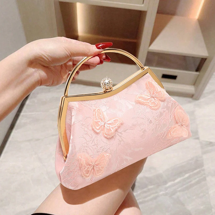 

Chinese Style Butterfly Embroidery Women Shoulder Bags Dinner Party Chain Crossbody Bag Elegant Small Square Bag Female Handbags