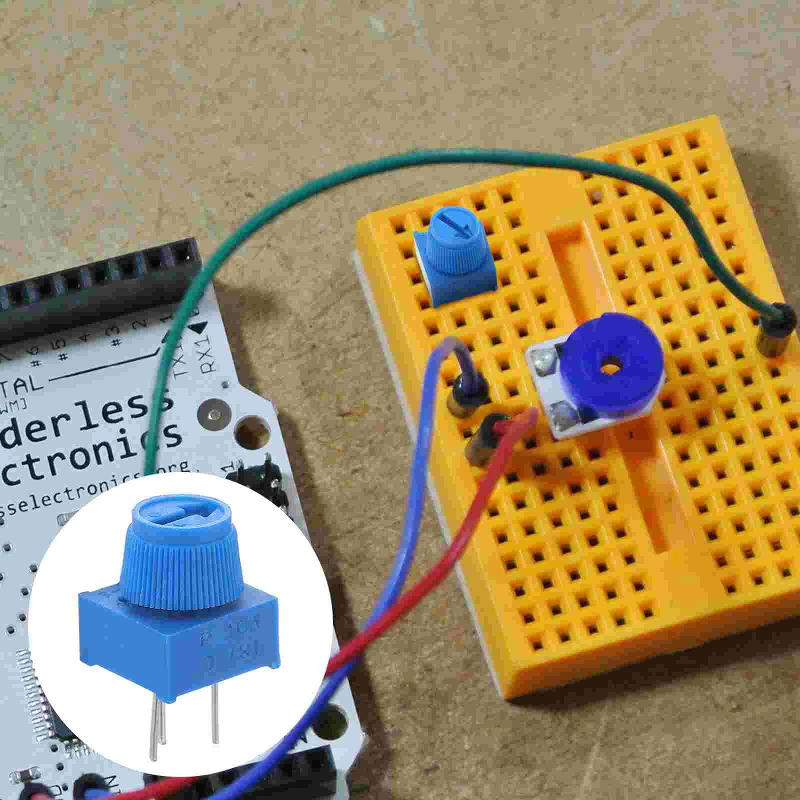 10-teiliges Potentiometer, verschleißfest, Trimmer-Potentiometer-Knopf, einfach zu verwenden, Kunststoff, Metall, langlebig, Durchgangsloch