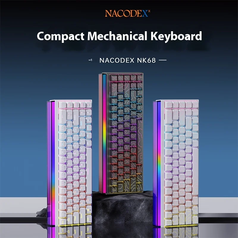 

Nk68 Black Knight Ajazz, механическая красочная клавиатура с магнитной осью, проводная офисная компьютерная киберспортивная игра, высокая производительность, 68 клавиш