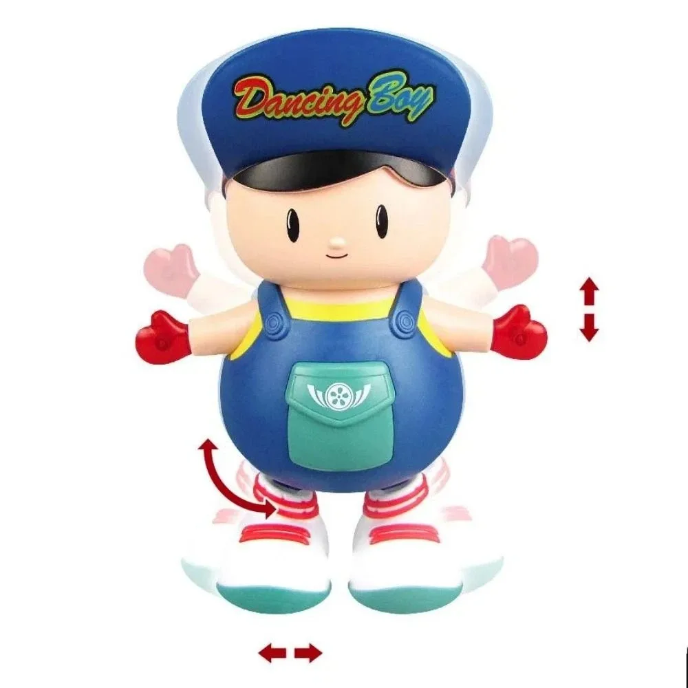 LED Dancing Boy Figurine Plastic with Lights Dancing Swing Boy Movable Craft Decor Kids Electric Boy Toy Birthday Gift