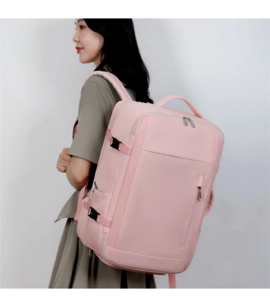 

Trendy mint green laptop backpack anti-splash scratch-resistant expandable schoolbag for business trips and outdoor activities