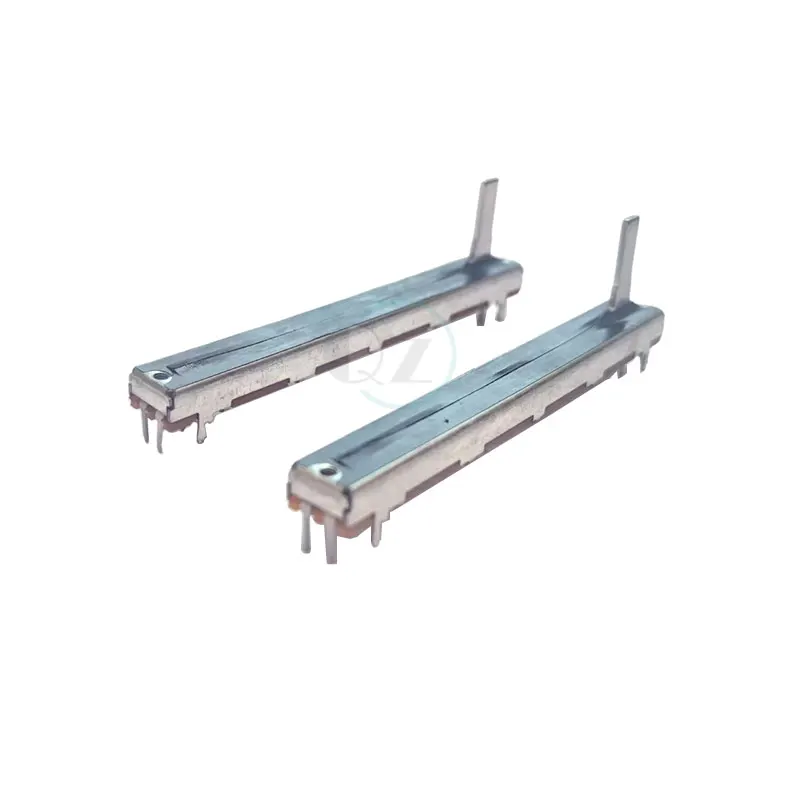 10 peças 75mm potenciômetro de corrediça reta dupla a10kx2 b10kx2 cabo fader de canal duplo comprimento 15mm a10k b10k curso 60mm