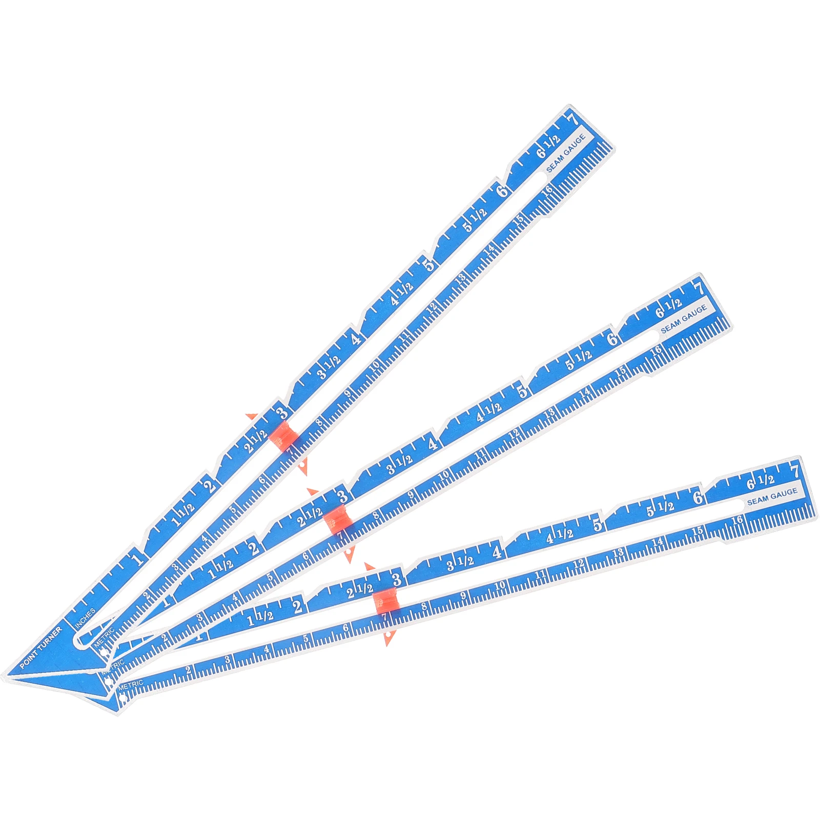 

3pcs Aluminum Fixed Edge Seam Sewing Gauge Quilting Accessories Fabric Measuring Ruler Hemming Buttonhole Spacing for Beginners