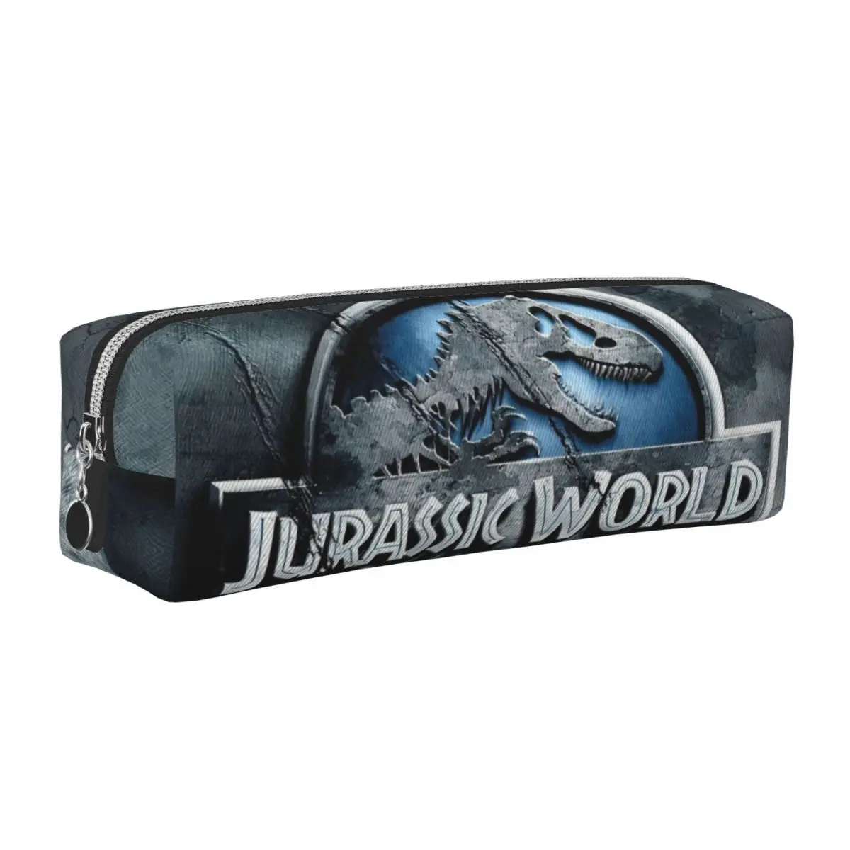 Jurassic world logotipo dinossauro lápis casos caneta titular sacos de lápis para estudante grande armazenamento material escolar zíper pencilcases