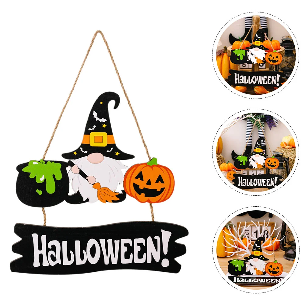 Wreath Hanger for Front Door Halloween Themed Sign Wooden Decorations Ornament Ornaments Man