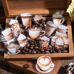 30pcs/1lot Kawaii Stationery Stickers Walking Coffee House Junk Journaling Decorative Scrapbooking for stickers Scrapbook