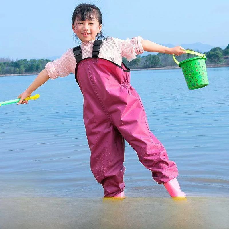 ultra-light-waterproof-overall-child's-water-pants-beach-wading-overalls-nylon-material-fishing-gear-suitable-for-boys