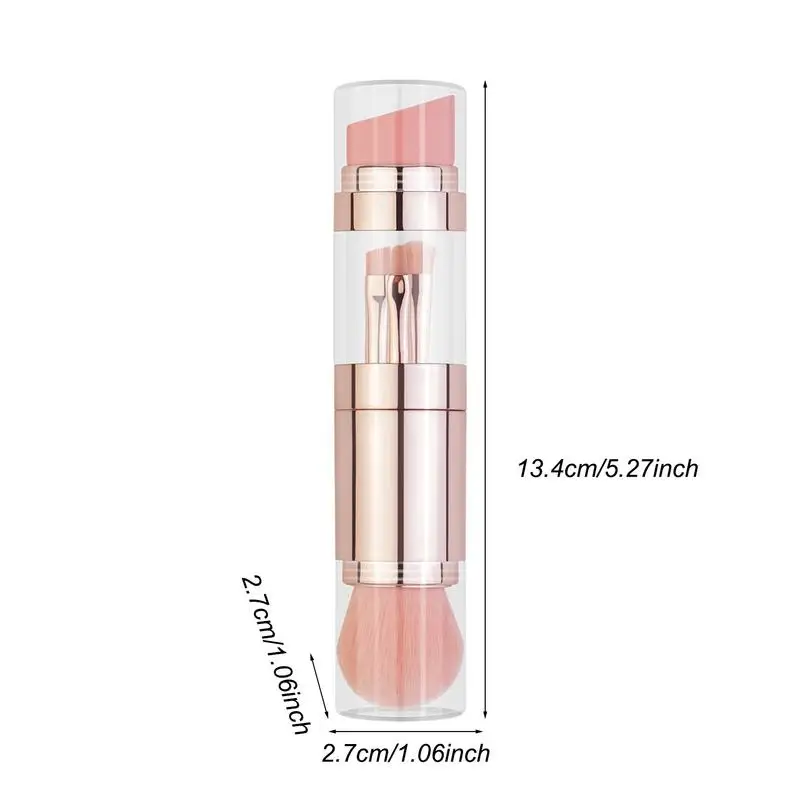 Ensemble de pinceaux de maquillage portables 5 en 1, Kit de pinceaux pour fard à paupières de voyage, correcteurs de poudre de fond de teint, applicateur d'ombre à paupières, outils de beauté