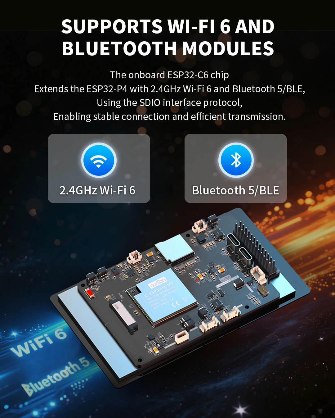 ESP32-P4 ESP32-C6 Development Board 4.3 Inch IPS Capacitive Touch Screen TFT LCD Display for IoT Smart Home DIY