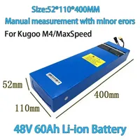 18650 13S4P 48V 60000mAh 60Ah Lithium Battery Pack for Kugoo M4/M4Pro/M5/M5Pro /Max Speed Li-ion Replacement Batteries with BMS