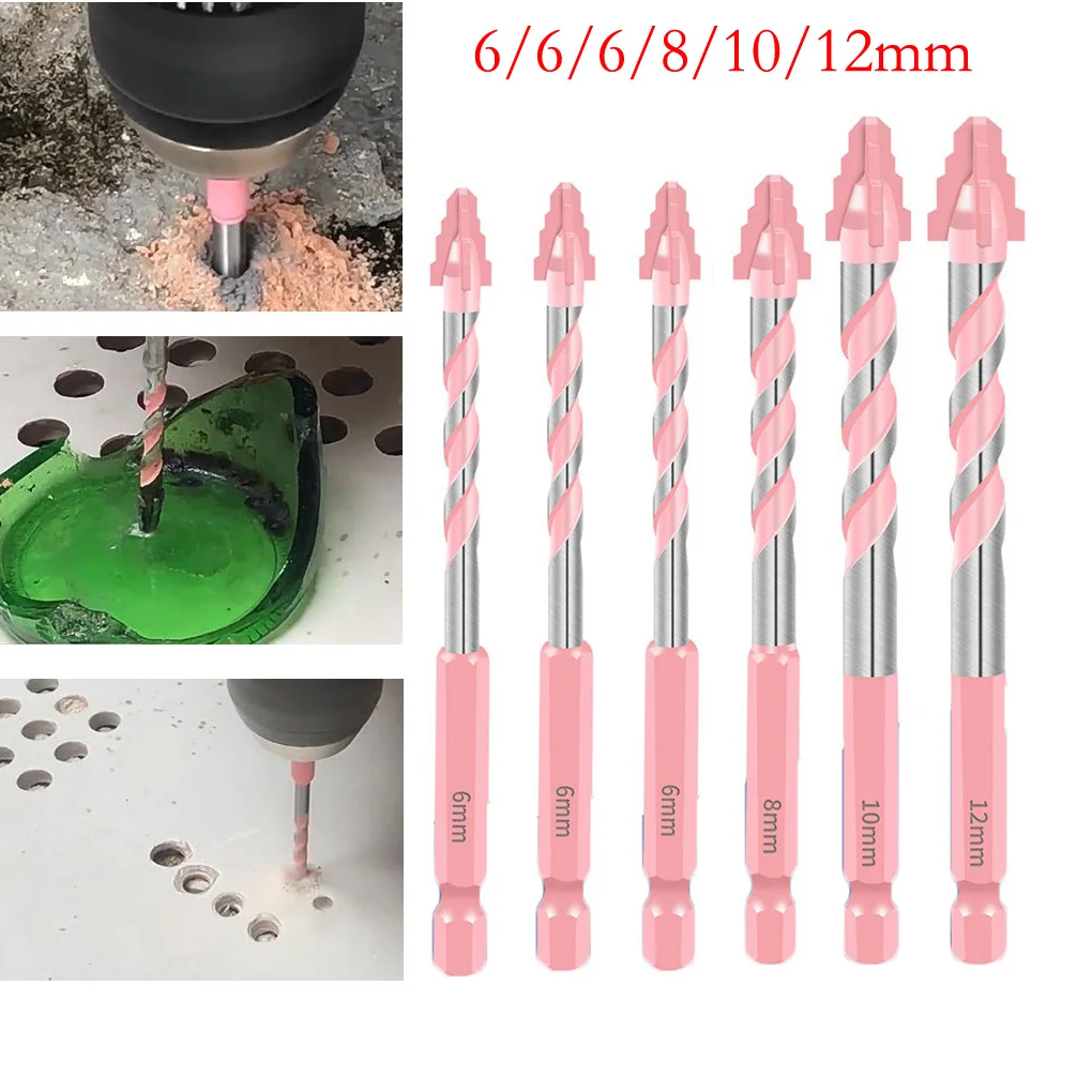 Four-flute Drill Eccentric Drill Bit For Glass Hole Punching Eccentric Tip 1 4 Inch Hex Shank High-speed Rotation