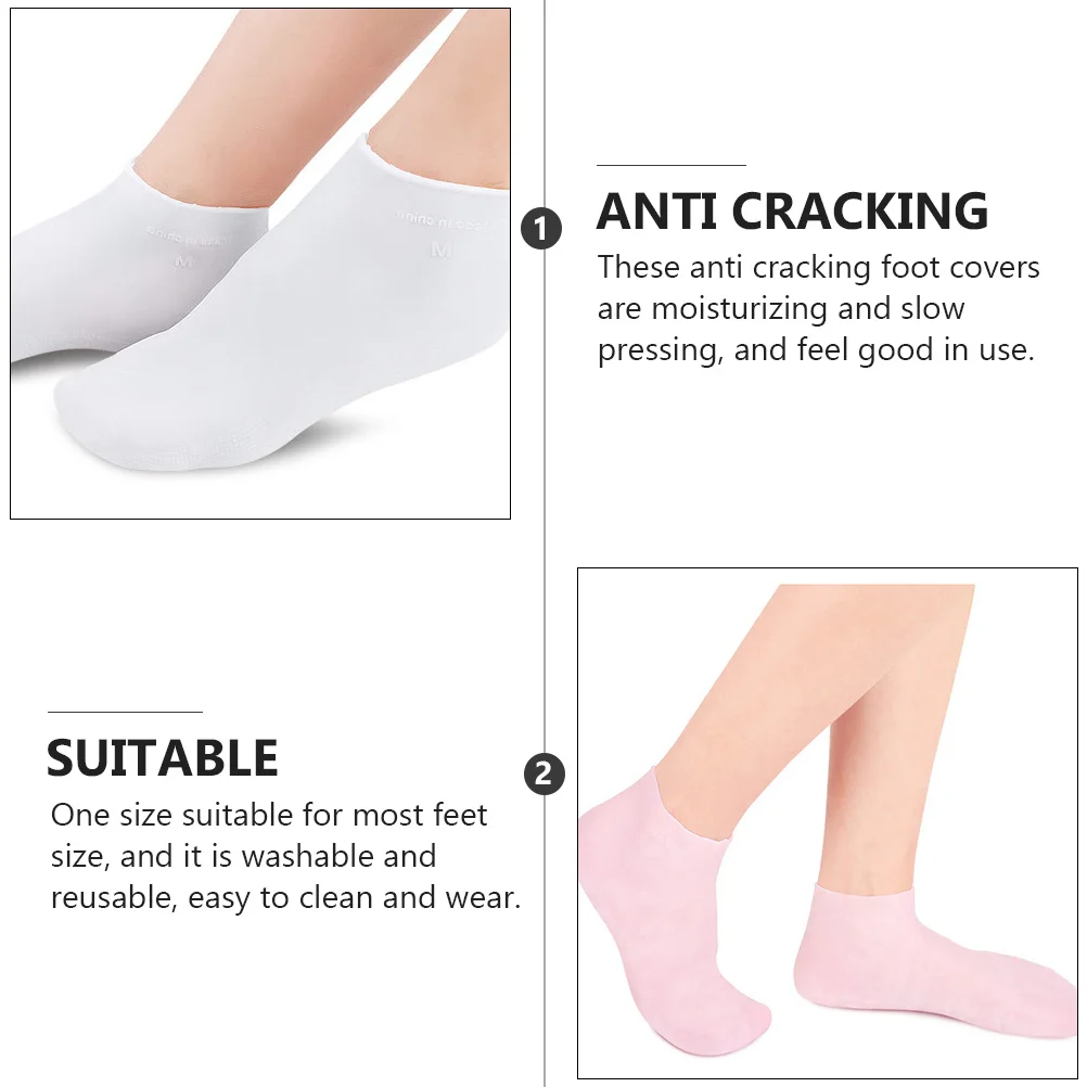 3 أزواج من الجوارب المرطبة المضادة للتكسير للبشرة الجافة والمتشققة، مستلزمات العناية بالقدم القابلة لإعادة الاستخدام، أغطية القدم الناعمة، أدوات العناية بالبشرة #5