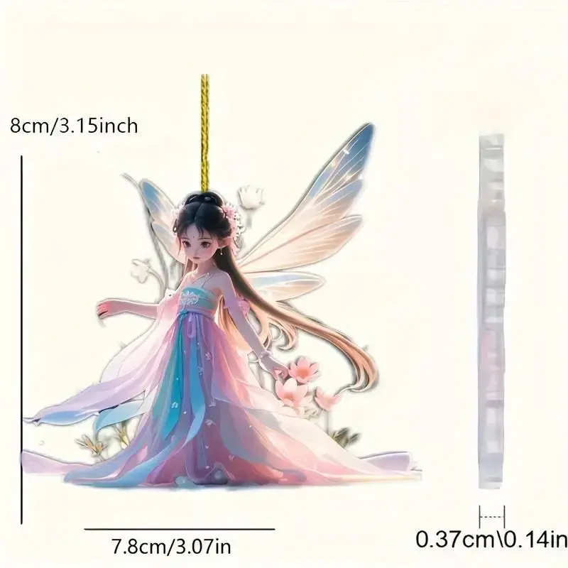 Acrylic Small Fresh Pendant Keychain 2d Cute Rearview Mirror Decoration Unique Cartoon Charms for Ker Decoration