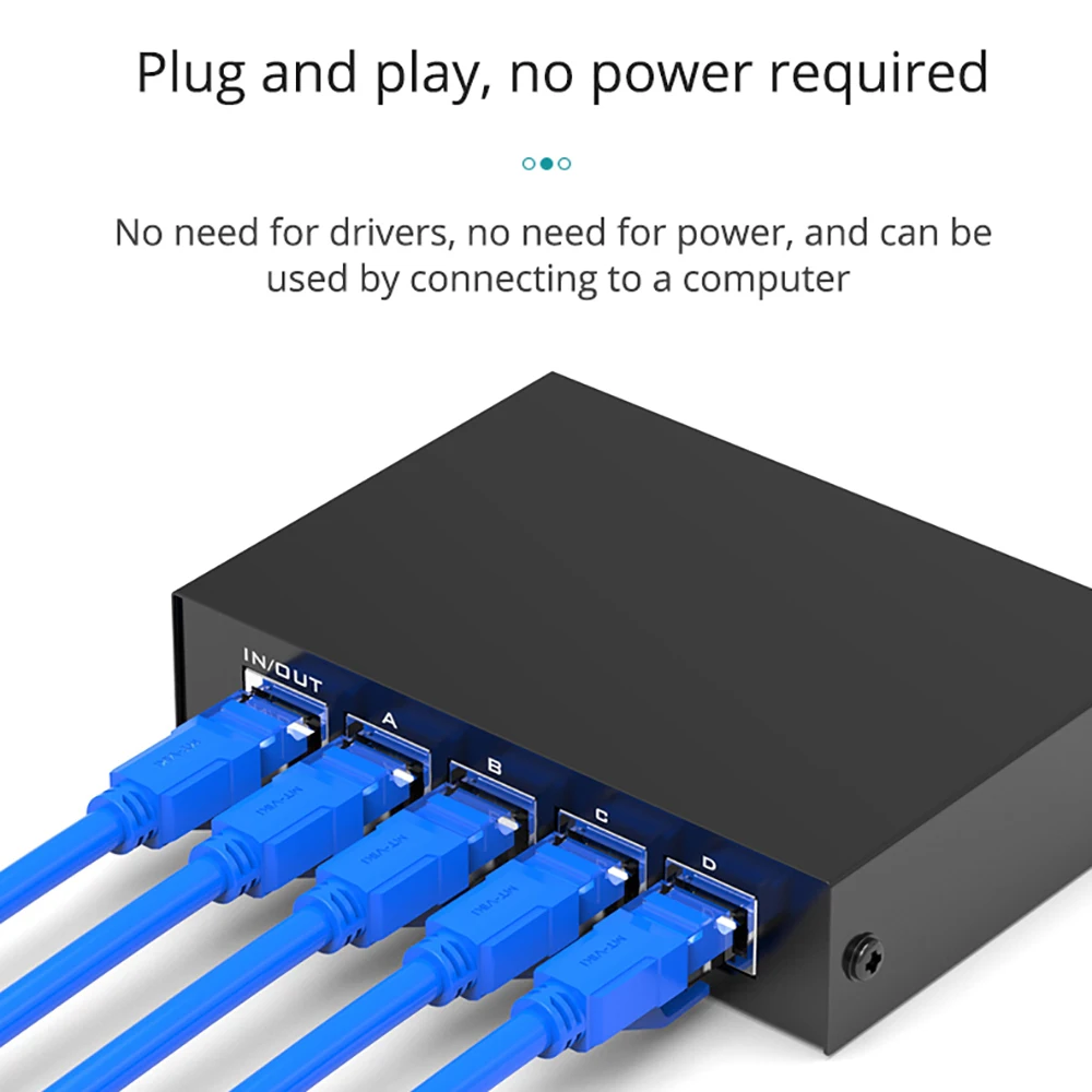 MT-VIKI 4 Poort RJ45 Netwerk Switch Apparaat Bidirectionele Interne Netwerk En Externe Netwerk 4 In 1 Out MT-RJ45-4