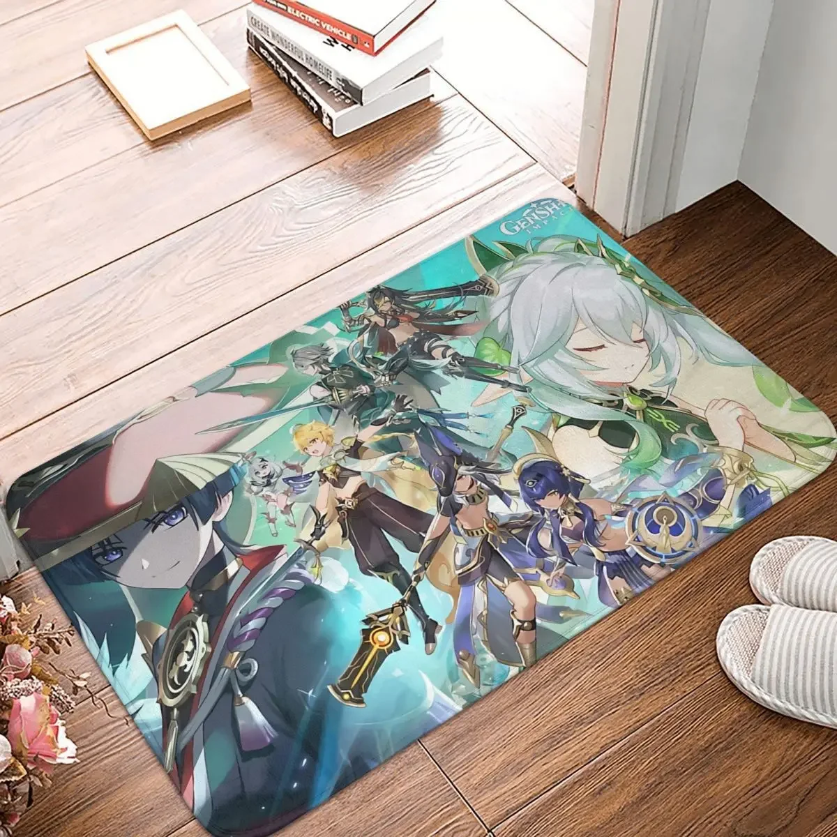 Genshin Impact Game Childe Tartaglia Non-Slip Carpet New Artwork Doormat Living Room Bath Mat Entrance Door Decoration Rug