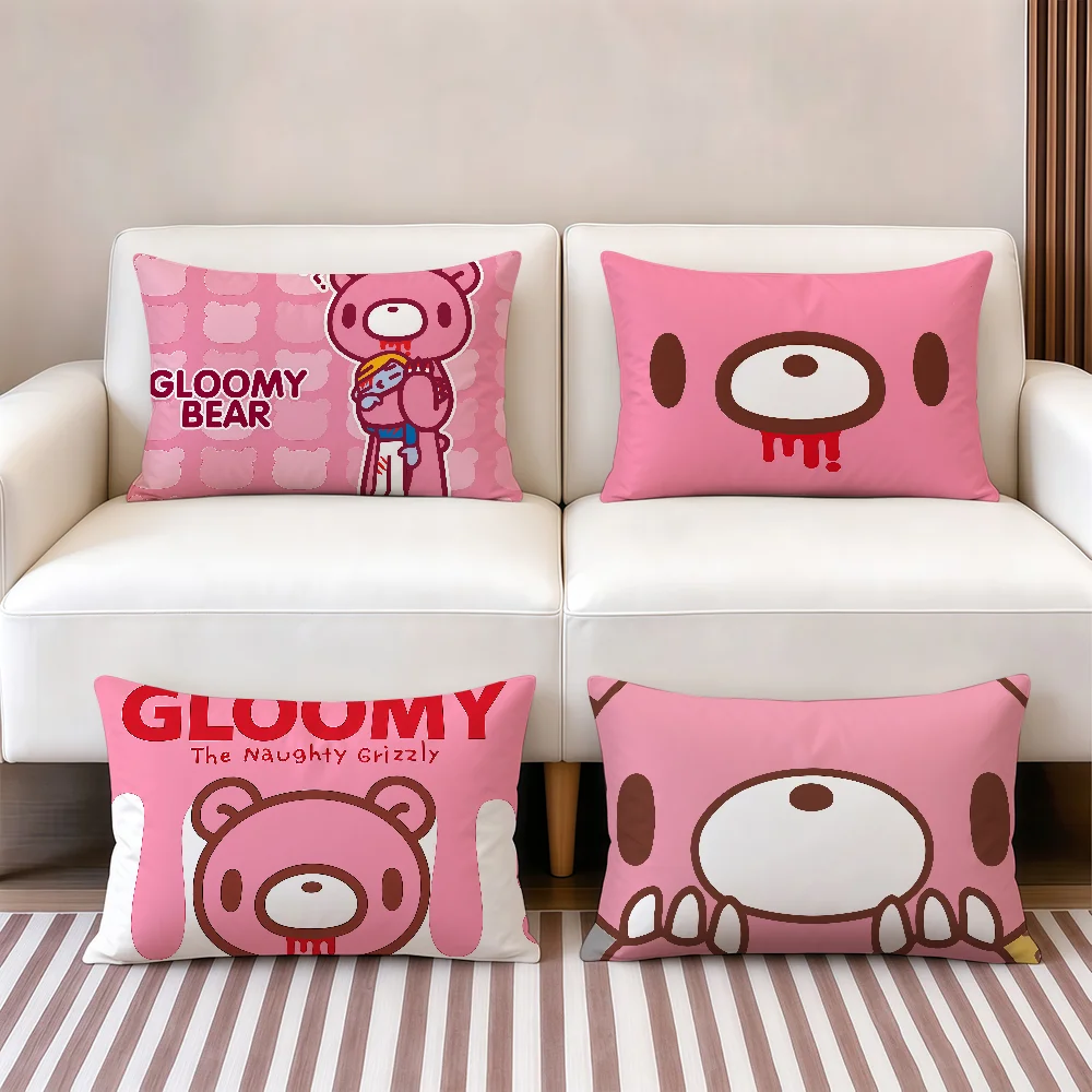 G-Gloomy Bear Cartoon Pink cushion cover Rectangular for Sofas Living Rooms Beds Dorms Camping and Home Decor Office