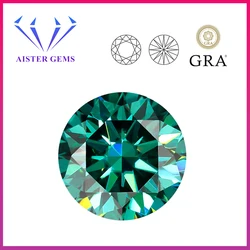 Natural Emerald Green Color Moissanite Lab Diamond Gemstones VVS1 0.5-5.0ct 3Excellent Round Cut with GRA Certificate