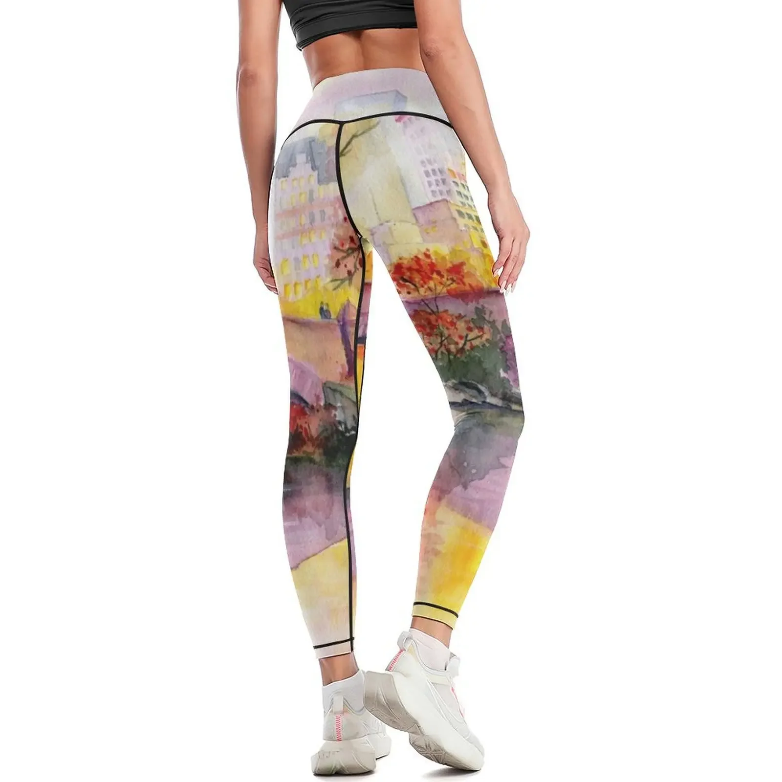 الخريف في Gapstow Bridge Central Park Leggings ملابس اللياقة البدنية للركض من أجل طماق الصالة الرياضية النسائية