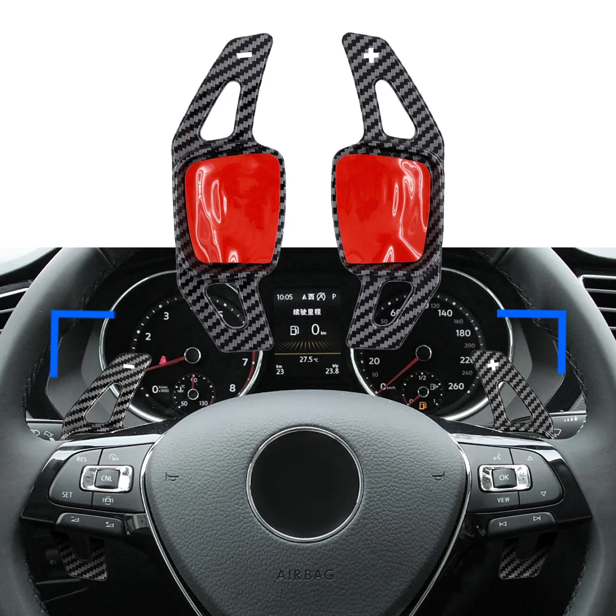 

For VW Volkswagen Golf 8 GTI Taigo T-Cross Passat Tiguan Arteon Carbon Fiber Car Steering Wheel Shift Paddles Shifter Extension