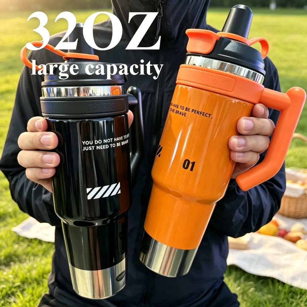 Large-capacity Stylish Printed Insulated Tumbler/316 Stainless Steel Inner Liner/All-day Hot and Cold Retention/Leak-proof Seal
