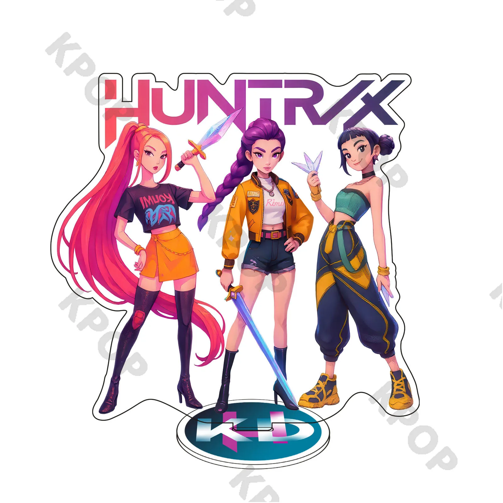 K-POP Demon Hunters X Anime Double Layer Acrylic Standee Rumi Mira Zoe Figure Collectible Desktop Display Fan Art Gift​