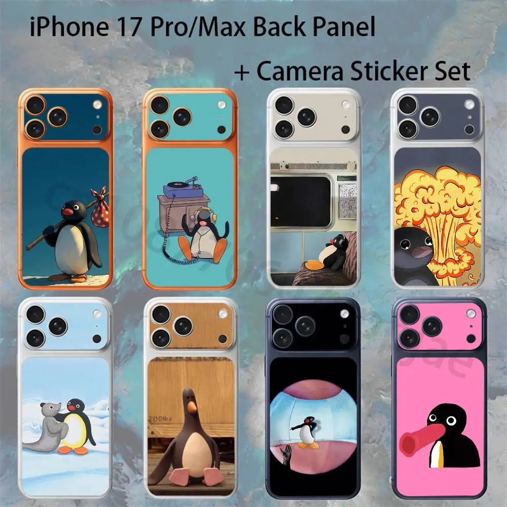 

Cute P-Pingu For iPhone 17pro/proMax Full body Back Cover Decal Skin Colorful Rear Protective Sticker Film