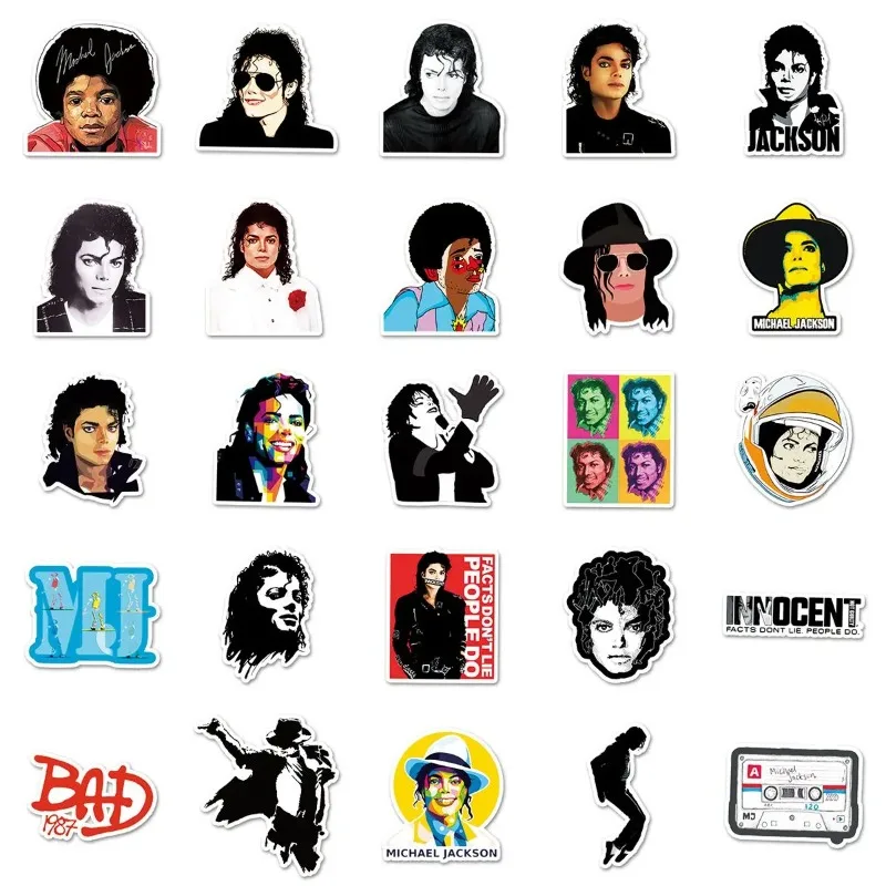 50 Photos of Michael Jackson Creative Star Fun Personality Graffiti Sticker Notebook Scooter Cool Sticker