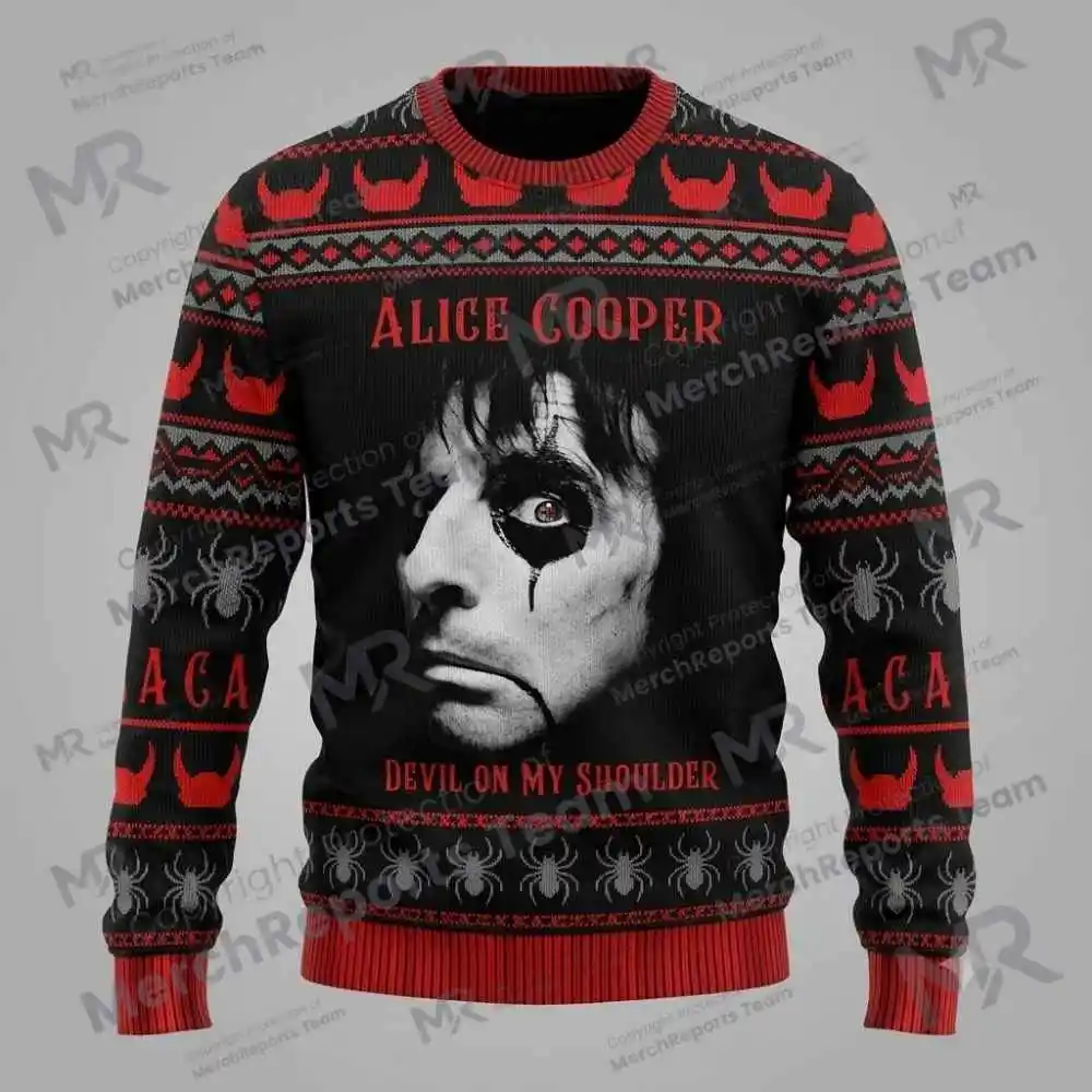 2026/27 Winter New Alice Cooper Ugly Christmas Sweater/Kids Hoodie 3D Printed Y2K Large Comfortable Warm Top Retro Street Style