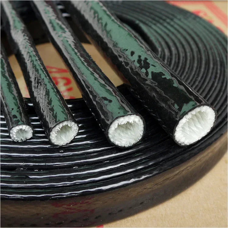 1M High Temperature Resistant Fiberglass Tube Silicone Resin Fiber Braided Fireproof Sleeve Fire Retardant Casing Pipe Black Red