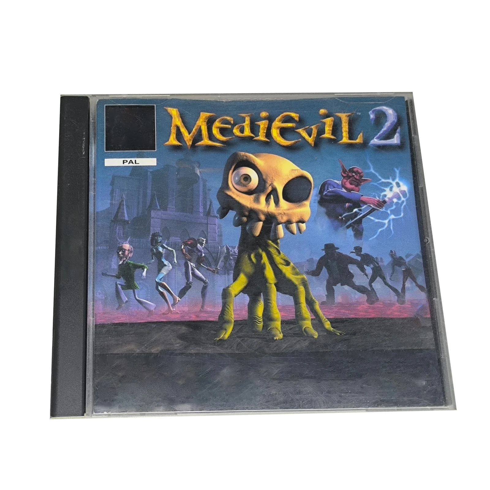 PS 1 MediEvil 2 نسخة القرص لعبة أسود أسفل فتح محطة وحدة التحكم 1 الرجعية سائق بصري لعبة فيديو جزء