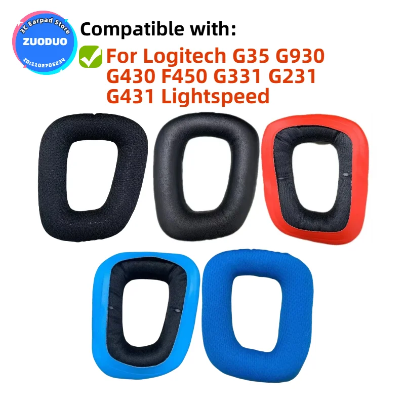 

Replacement Protein Leather Ear Pads Cushion Cover Earpads for Logitech G35 G930 G430 F450 G331 G231 G431 Lightspeed Headset